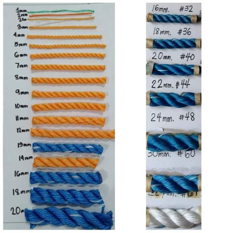 Nylon Rope Samples any sizes available.. please choose your size needed ...