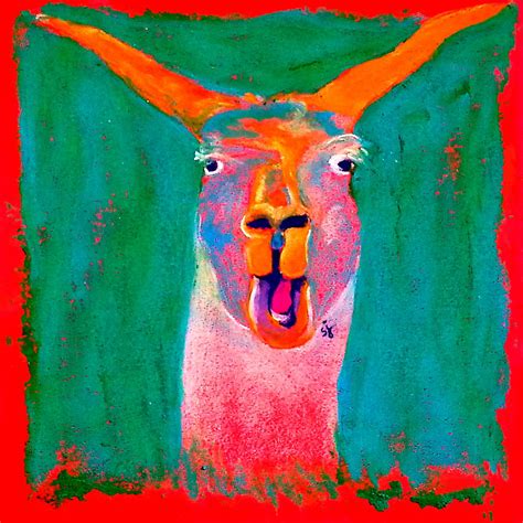 Funky Llama Art Print Painting by Sue Jacobi - Fine Art America