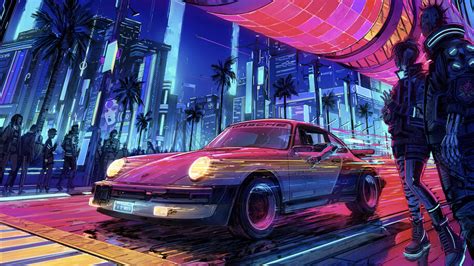 #8.3218, Cyberpunk, Night, City, Porsche, Sports, Car, 4K Wallpaper PC ...