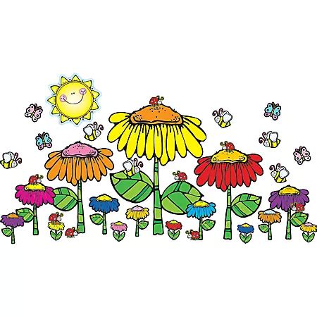 Carson Dellosa D.J. Inkers Bulletin Board Set Flower Garden by Office ...