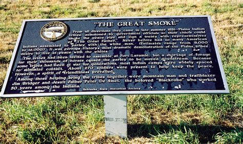 Nebraska Historical Marker: The Great Smoke - E Nebraska History