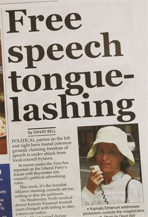 Socialist Alliance Western Australia: Free Speech 'tongue-lashing'