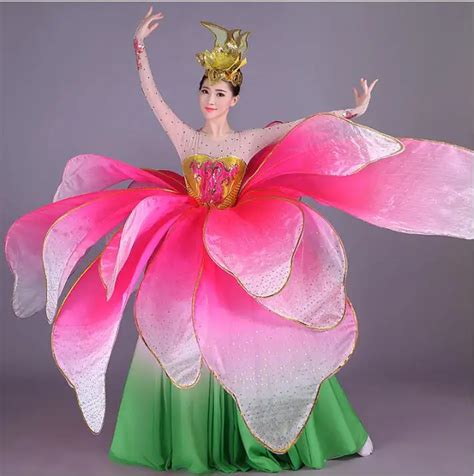 High Quality Flowers Opening Dance Big Dress Modern Dance Performance ...