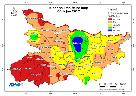 Soil Moisture Map for the state of Bihar - Aapah Innovations Pvt Ltd