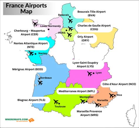 Airports in France Map: Complete List of Airports in France