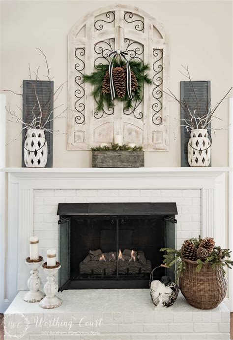 My Winter Fireplace Mantel And Hearth - Worthing Court | DIY Home Decor ...