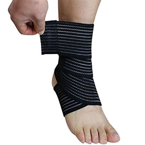 YUNQI Elastic Ankle Support Foot Compression Wrap Bandage Brace with ...