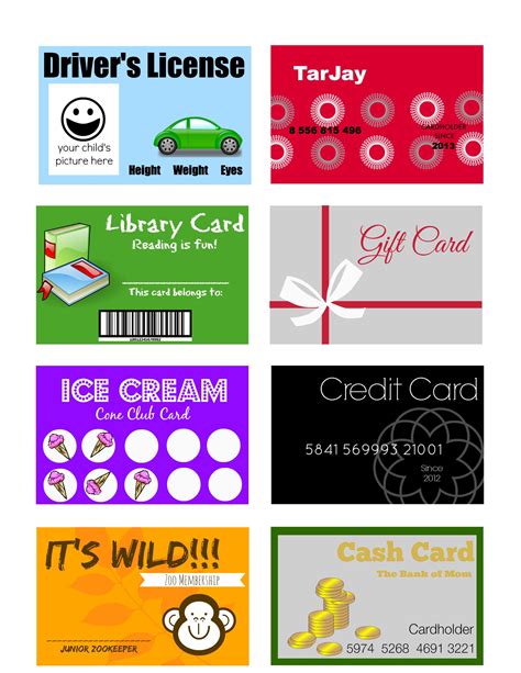 Printable (and Customizable) Play Credit Cards