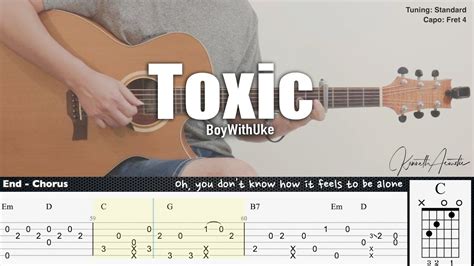 Toxic - BoyWithUke | Fingerstyle Guitar | TAB + Chords + Lyrics - YouTube