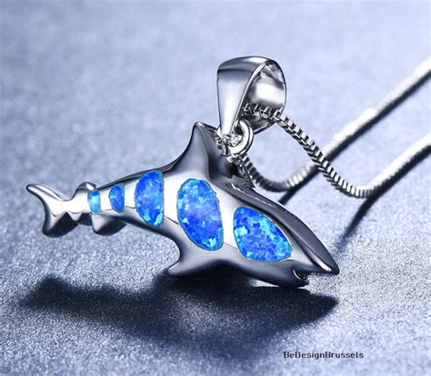 Silver Shark Pendant Necklace - Etsy