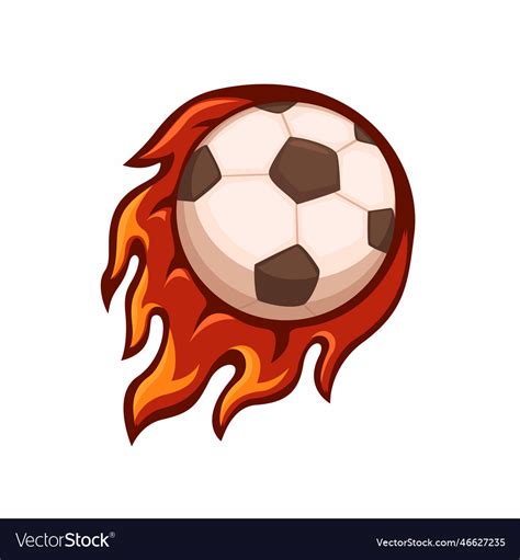 Soccer ball fire sport mascot logo symbol cartoon Vector Image