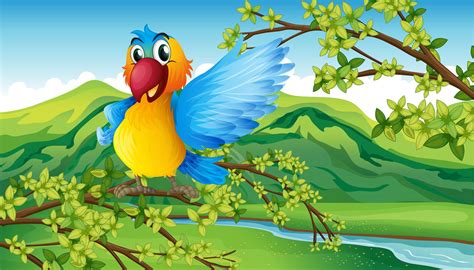 A colorful parrot in the forest 522427 Vector Art at Vecteezy