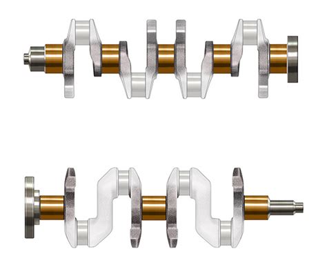 BMW 5 bearing crankshaft compared to 3 bearing crankshaft. | Behance