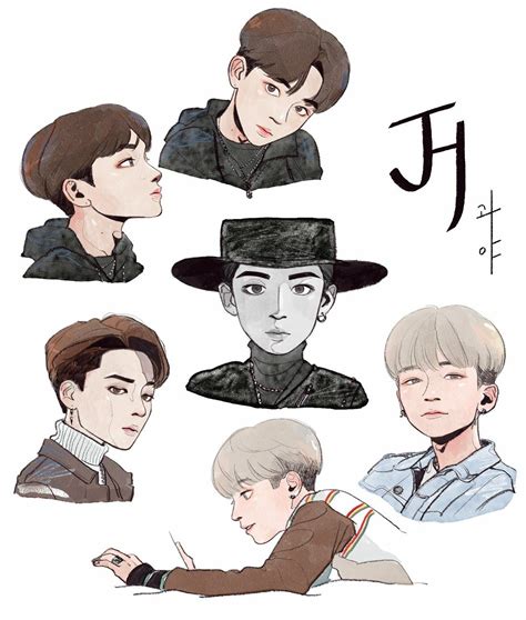 Ateez fanart | Fan art, Kpop drawings, Character design