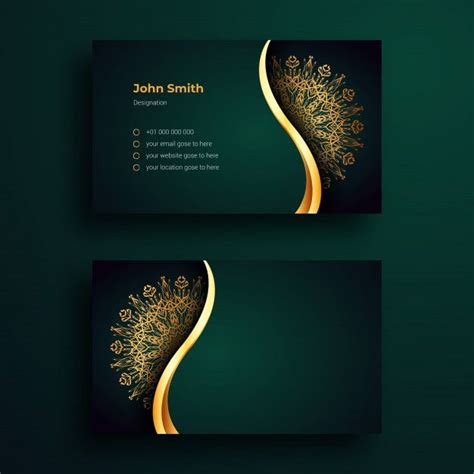 Luxury Business Card Template with Mandala Arabesque Design