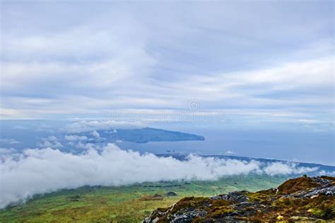 Faial Island from Mount Pico, Azores Stock Image - Image of geology ...