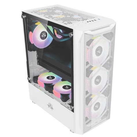 RAiDER GAMiNG PC CASE WHiTE TOWER WITH 3 NO AA-111 RGB FAN