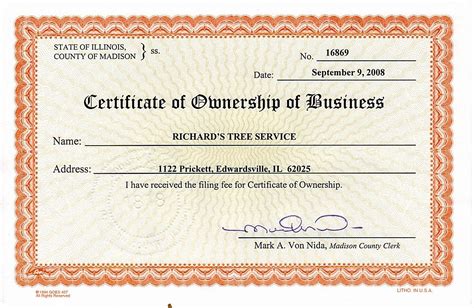 Business License Certificate Template