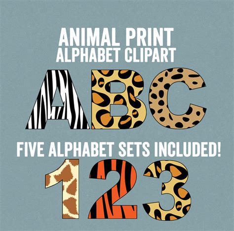 Animal Print Letters Clipart To Print