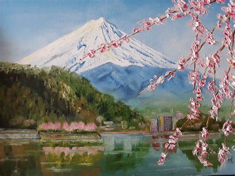 Japanese Watercolor Mountain