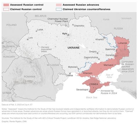 This map shows the latest state of control in Ukraine