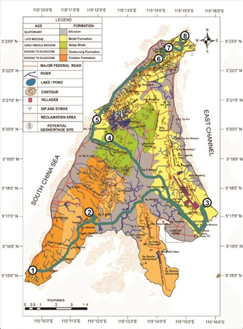 Geotrail map of Labuan Island was created (on the geological map) for ...