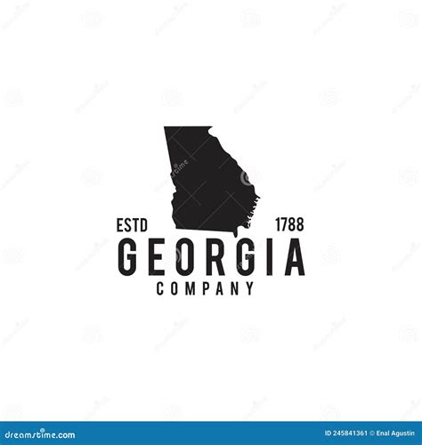 Georgia State Map Outline Logo Design Stock Vector - Illustration of ...