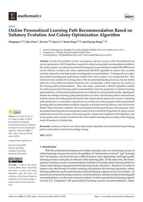 (PDF) Online Personalized Learning Path Recommendation Based on ...