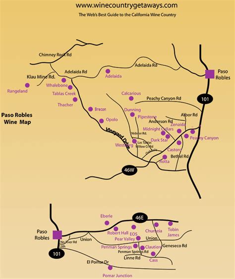 Paso Robles Wine Tasting Map - Wine Country Getaways