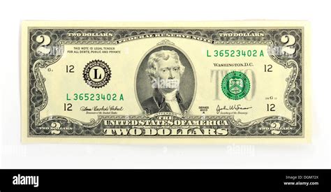 2-dollar bill, banknote, front, Thomas Jefferson Stock Photo - Alamy