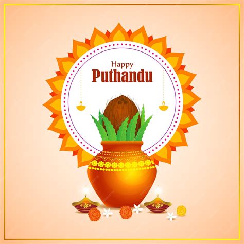 Premium Vector | Vector illustration of happy puthandu wishes greeting ...