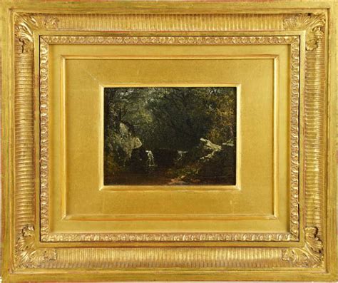 David Johnson Hudson River School Forest Waterfall Signed Framed Oil ...