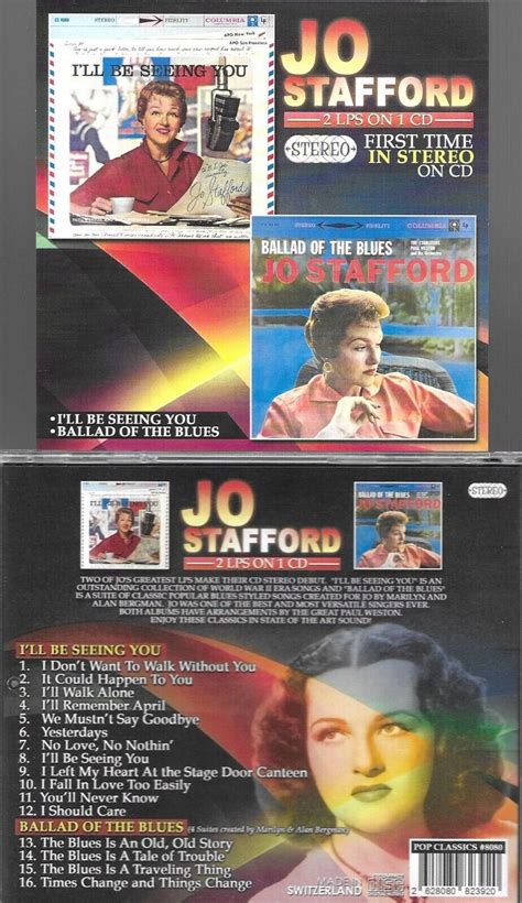 JO STAFFORD-I'LL BE SEEING YOU/BALLAD OF THE BLUES-2 LPS BOTH CD STEREO ...