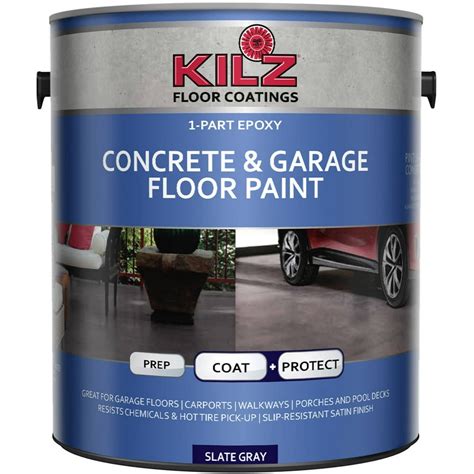 KILZ 1-Part Epoxy Acrylic Interior/Exterior Concrete and Garage Floor ...