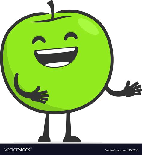 Funny cartoon apple Royalty Free Vector Image - VectorStock