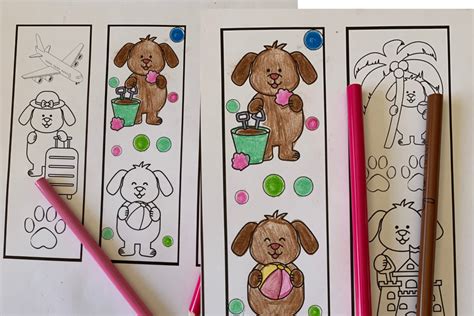 Free Printable Coloring Bookmarks for Dog Lovers