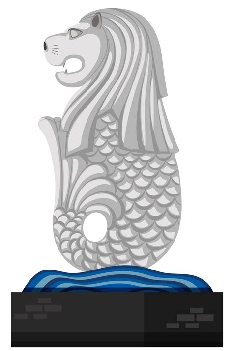 Statue of merlion on white background 455589 Vector Art at Vecteezy