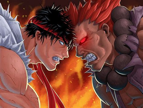 Ryu VS Akuma, games, street fighter, gouki, video games, ryu, fighters ...