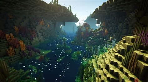 水中のminecraftのスクリーンショット, 海洋バイオームの写真, 海洋, 海背景壁紙画像素材無料ダウンロード - Pngtree