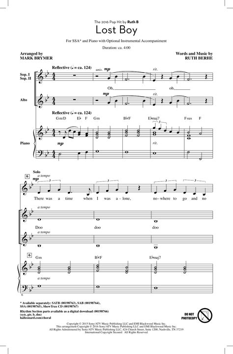 Lost Boy | Sheet Music Direct