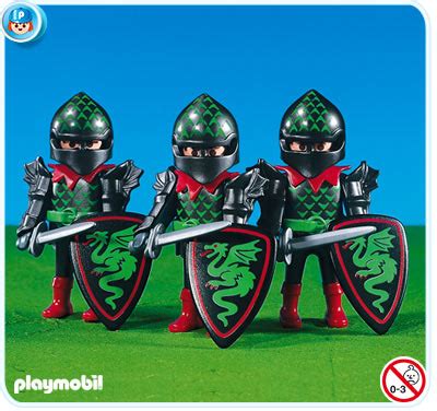 Playmobil Set: 7669 - 3 Green Dragon Knights - Klickypedia