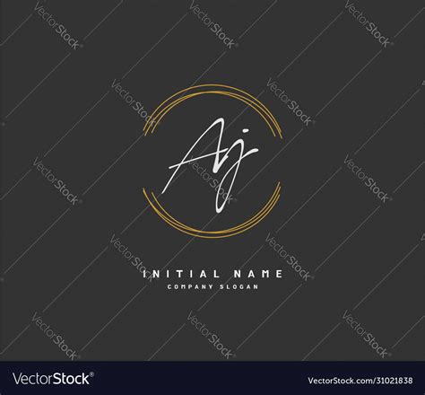 A j aj beauty initial logo handwriting logo Vector Image