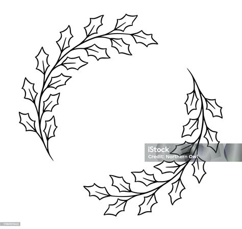 Holly Wreath Frame Stock Illustration - Download Image Now - Abstract ...