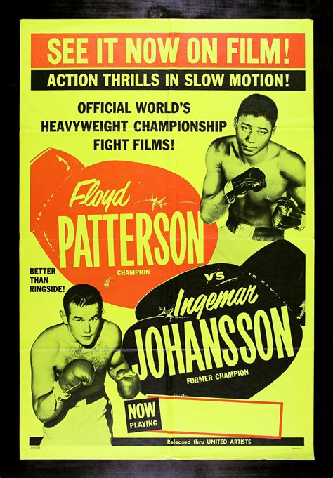 Details about FLOYD PATTERSON VS INGEMAR JOHANSSON * CineMasterpieces ...