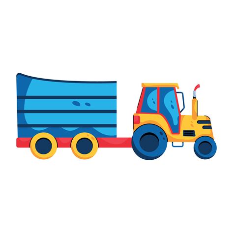 Trendy Tractor Trolley 27424936 Vector Art at Vecteezy