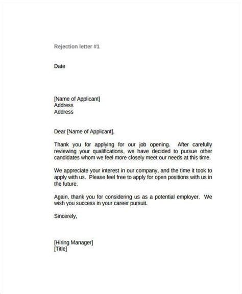 Polite Rejection Letter – Gotilo