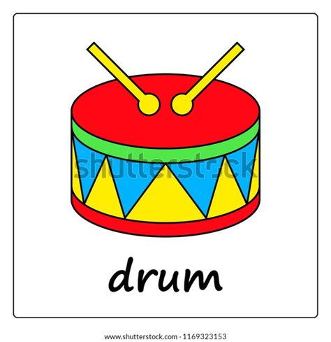 Drum Card Worksheet Children Education Game: vector de stock (libre de ...