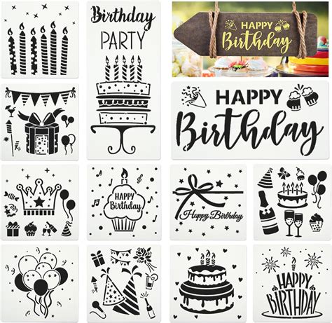 Amazon.com : Happy Birthday Stencil - Happy Birthday Art, Birthday ...