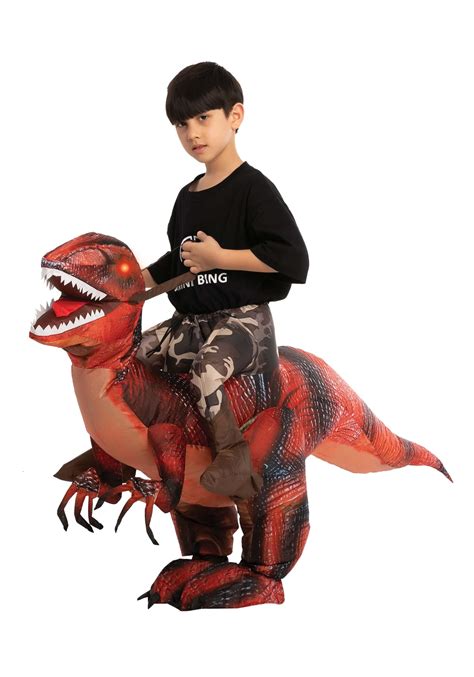 Spooktacular Creations Inflatable Costume Dinosaur Riding A Raptor Air ...