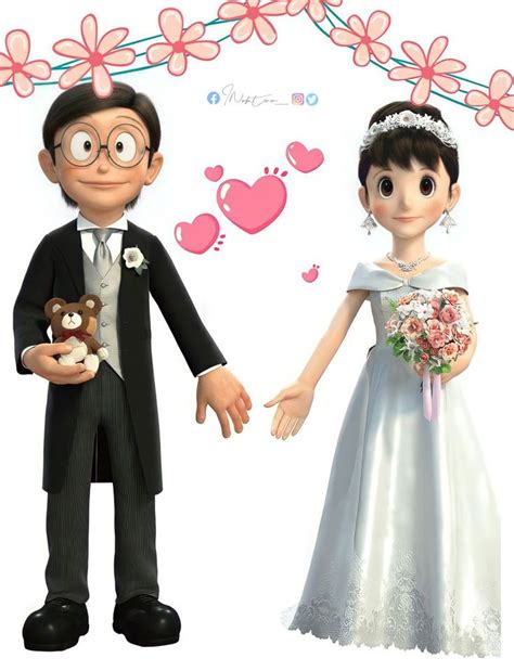 Nobita Shizuka Wedding 💒 ️ | Cute love cartoons, Romantic cartoon ...